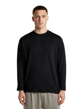 Unisex merino triko dlouhý rukáv ICEBREAKER Unisex Merino 150 LS Pocket Tee, Black velikost: M