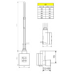SAPHO - KTX topná tyč s termostatem, s krytem pro kabel, 400 W, chrom KTX-CW-400