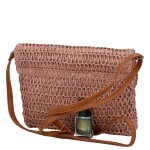 Dámská pletená crossbody kabelka Olive Boho, růžová
