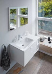 DURAVIT - ME by Starck Asymetrické umyvadlo 830x490 mm, 1 otvor pro baterii vlevo, s WonderGliss, bílá 23458300001