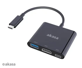 Akasa AK-CBCA01-15BK Redukce USB C na USB typ C USB a HDMI 15cm (AK-CBCA01-15BK)