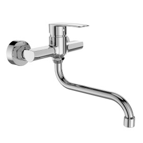 Mereo Dřezová nástěnná baterie, Pego, 150 mm, s ramínkem trubkovým ø 18 mm - 200 mm, chrom CB30101P