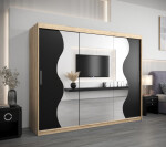 Šatní skříň Abi Mr Dveře: Černá, Rozměr: 120 cm, Korpus: Bílá