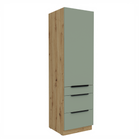 Vysoká potravinová skříňka Aria 60 DKS-210 3S 1F - Premium Box Barva korpusu: Dub artisan, Barva dvířek: SA - Aquamarine AFM