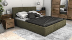 FRONTI Postel LINCOLN 160x200 olivová s úložným prostorem - manšestr - LINCOLN 37