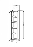 DURAVIT - L-Cube Vysoká skříňka 176x40x36 cm, panty vlevo, bílá mat LC1180L1818