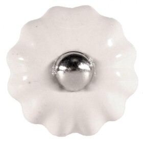 La finesse Porcelánová úchytka Flower White Small, béžová barva, porcelán 30 mm