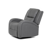 TV a relaxační křeslo, manuální polohování, potah šedá látka v dekoru kůže