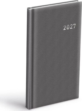 Diář 2027 T806 PVC tmavě šedý 90x170mm