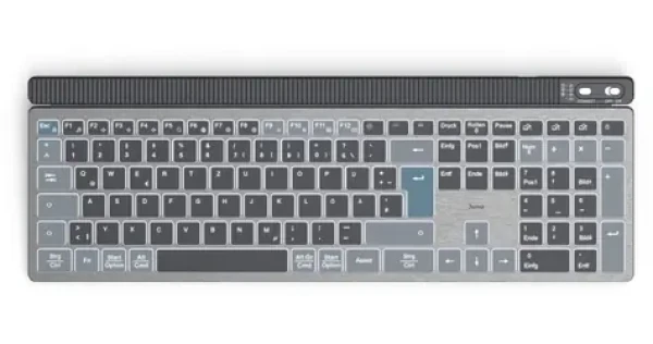 Hama WK-750 černo-šedá / Klávesnice / Bezdrátová / Multi Device / Podsvícená / Celá velikost (U8173068)