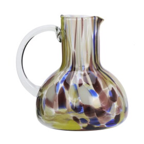 MADAM STOLTZ Skleněný džbán z brokového skla 17 cm, fialová barva, sklo