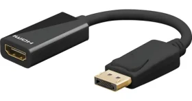Goobay 67881 černá / Redukce DisplayPort - HDMI / DisplayPort 1.2 / pozlacené konektory / 0,1 m (67881)