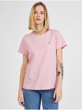 Světle růžové dámské tričko Tommy Hilfiger New Crew Neck dámské