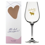 Bella Rose Sklenice na víno Čakám na zlaté prasiatko SK, zlatá barva, čirá barva, sklo, 350 ml