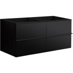 CERANO - Koupelnová skříňka pod umyvadlo s úchytkou Velora - černá matná, úchytka černá - 119x53x46,5 CER-665029