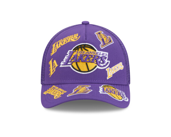 New Era Pánská kšiltovka Los Angeles Lakers NBA 9FORTY M-Crown A-Frame Trucker All Over
