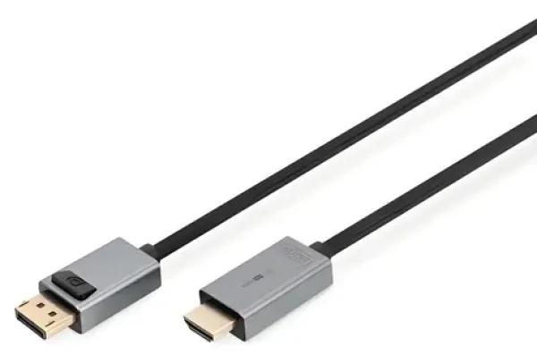 Digitus DisplayPort - HDMI A černá / Adaptérový kabel / 4K 30 Hz / 3 m / pozlacené konektory (DB-340202-030-S)