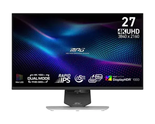 27" MSI MPG 274URDFW E16M bílá / Herní monitor / Mini-LED / IPS / 4K UHD / 160Hz / 0,5ms / 2x HDMI + DP + USB-C / VESA (MPG 274URDFW E16M)