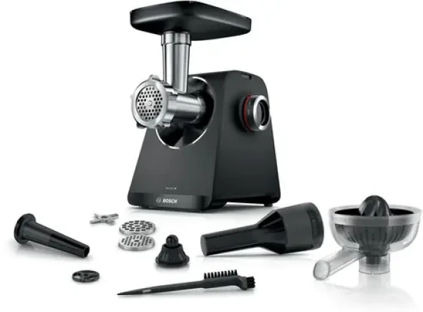 Bosch MFWS430B stříbrná, černá / Mlýnek na maso / 1900 W / 2,5 kg/min / 2 rychlosti (MFWS430B)