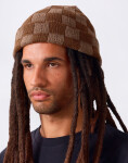 Service Works Chunky Check Beanie Brown