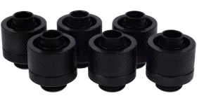Alphacool Eiszapfen 16/10 mm černá / Kompresní šroubení / G1/4" / rovné / 6 ks (17234)