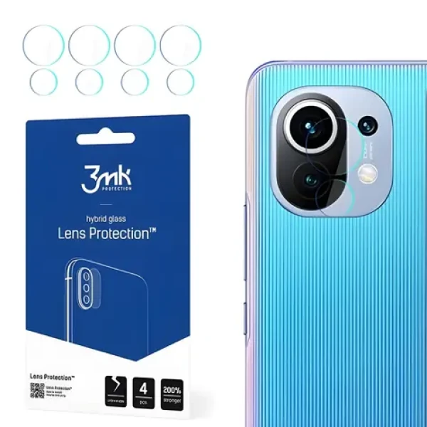 3mk Lens Protection pro Xiaomi Mi 11 5G / Sklo na fotoaparát / 4 ks / Hybridní sklo