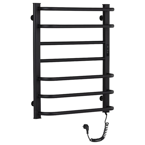 CERANO Elektrický sušák ručníků Ricardo, s displejem - 126 W - černá matná - 660x550 mm