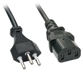 Lindy švýcarská vidlice - IEC C13 černá / Napájecí kabel / 5 m (30419)