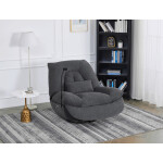 Polohovací křeslo, elektrické zabudované ovládání, šedá, látka, TV-7089 GREY2