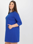 Kobaltově modré minišaty plus size s kapsami od Dalenne L / XL