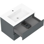 MEXEN/S - Orio koupelnová skříňka 70 cm s umyvadlem Otis, 2 zásuvky, grafit mat/bílá mat 91A10-07047-2-BFF66-W18M01