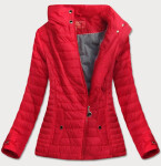 Červená bunda vysokým stojáčkem (DL016) odcienie czerwieni
