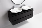 CERANO - Koupelnová skříňka Carole + deska pod umyvadlo Navira Pro - 36 mm - černá matná - 160x51,6x46 CER-668291
