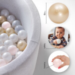 PLUSH NEST PLUSH NEST Míčky do suchého bazénu Ø 6 cm 200 ks (perleťové, zlaté, perleťově světle růžové)