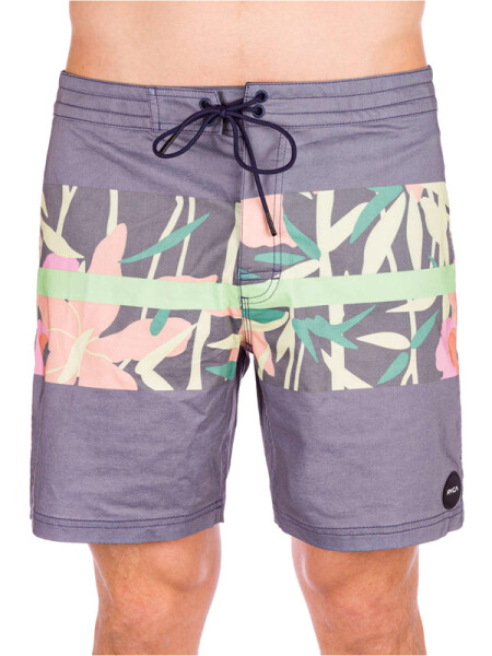 RVCA WESTPORT PRINT TRUNK MOODY BLUE pánské koupací kraťasy