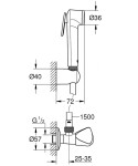 GROHE - Tempesta Nástěnný rohový ventil s ruční bidetovou sprškou, chrom 26357000