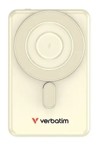 Verbatim Charge 'n' Go 2C zlatá / Magnetická bezdrátová powerbanka / 5000 mAh / 2× USB-C / MagSafe / 15–20 W (32253)