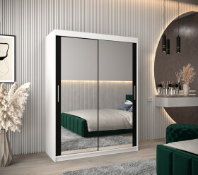 Šatní skříň Abi T3 Barva korpusu: Bílá, Rozměry: 150 cm, Dveře: Černá