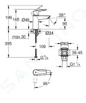 GROHE - QuickFix Start Umyvadlová baterie s výpustí Push-Open, matná černá 235512432