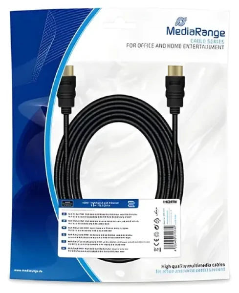 MediaRange MRCS211 černá / HDMI kabel / High Speed + Ethernet / 5m / zlacené konektory (MRCS211)