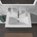 DURAVIT - ME by Starck Umyvadlo nábytkové Compact, 63x40 cm, s 1 otvorem pro baterii, s WonderGliss, alpská bílá 23426300001
