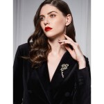 Luxusní brož Swarovski Elements Celine - květina, Zelená