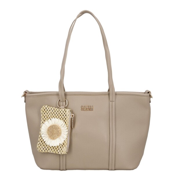 Trendy dámská koženková kabelka na rameno Felicia, tmavě béžová