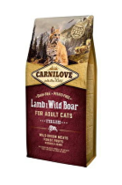 Carnilove Cat Lamb & Wild Boar Adult Sterilised 6kg + Churu ZDARMA
