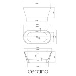 CERANO - Vana akrylátová Timea - volně stojící - bílá lesklá - 149x74x58 CER-978785