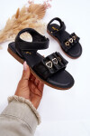 Dětské sandály se suchým zipem srdce Černá Havana 34