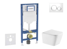 GEBERIT - Duofix Set předstěnové instalace, klozetu Arkas I a sedátka softclose, tlačítko Sigma20, bílá/chrom SANI11CA31140