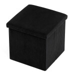 Taburet s úložným prostorem, černá manšestrová látka