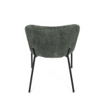 Židle jídelní, zelená látka, černé kovové nohy.