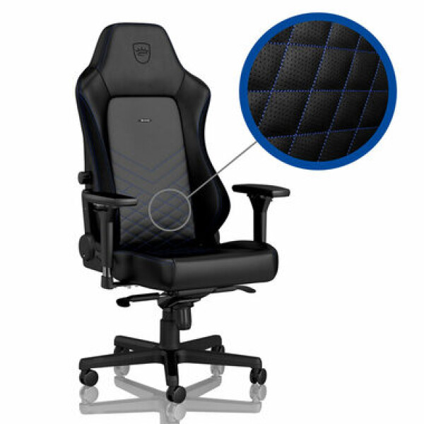 Noblechairs HERO černo-modrá / Herní židle / syntetická kůže / nastavitelná / pojízdná kolečka / nosnost 150 kg (NBL-HRO-PU-BBL)